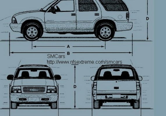 GMC Jimmy (ГМC Джимми) - чертежи (рисунки) автомобиля